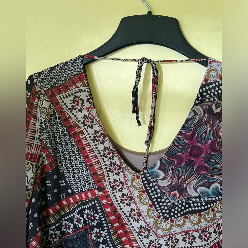 Final Touch Multicolor Patchwork Tunic Top - image 3